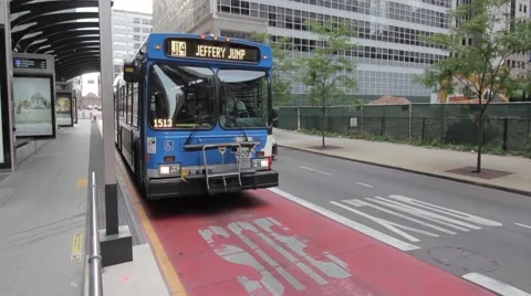 Chicago CTA bus passes Stock Footage 64672597