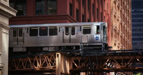 Chicago CTA Subway Train Close Up Stock Footage 116671632
