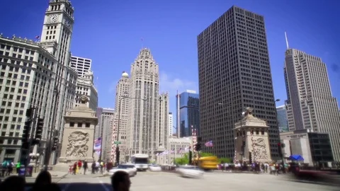 Chicago down town traffic timelapse Stock Footage 78647418