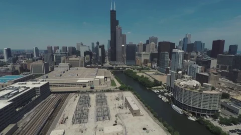 Chicago Downtown Loop Aerial Summer 3 Stock Footage 78387261