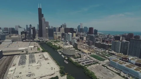Chicago Downtown Loop Aerial Summer 5 Stock Footage 78388040