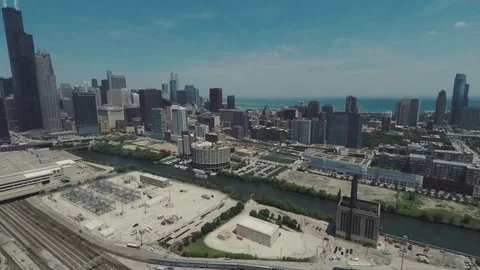 Chicago Downtown Loop Aerial Summer 6 Stock Footage 78389428