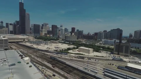 Chicago Downtown Loop Aerial Summer 8 Stock Footage 78390038