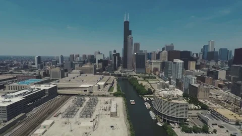 Chicago Downtown Loop Aerial Summer 7 Stock Footage 78390372