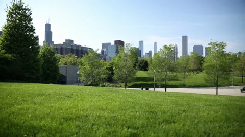 Chicago Downtown Park Stock Footage 30965032