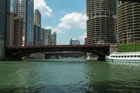 Chicago Downtown River Timelapse Stock Footage 22012294