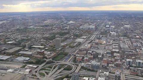Chicago downtown from Sears Tower Stock Footage 36740153
