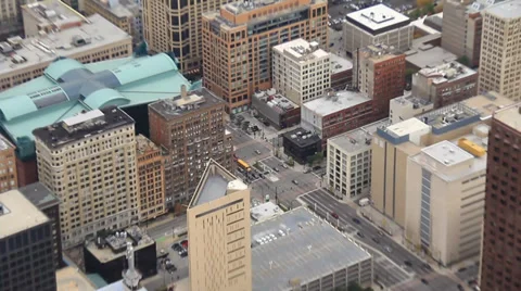 Chicago downtown from Sears Tower Stock Footage 36740253