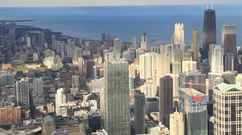 Chicago downtown from Sears Tower Stock Footage 36740525