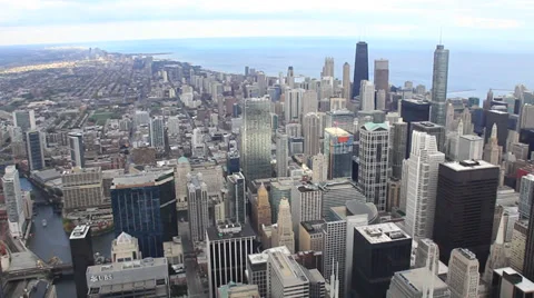 Chicago downtown from Sears Tower Stock Footage 36741003