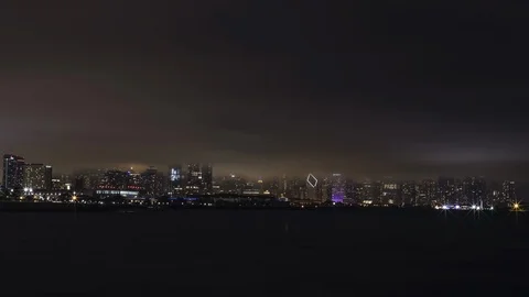 Chicago Downtown Skyline; Cloudy Evening Time Lapse Video stock 94272850