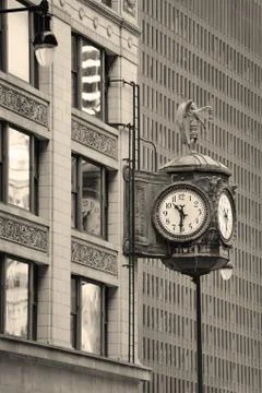 Chicago downtown street view Stock Photos