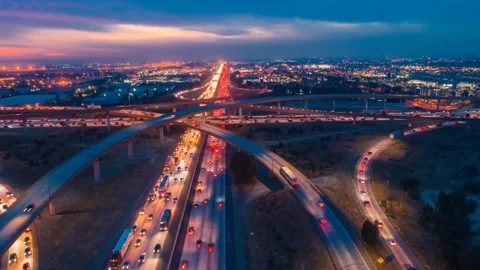 Chicago Downtown Time-Lapse Sunset, Chicago Night Cars Timelapse At Dusk video, Stock Footage 274371395