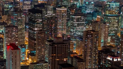 Chicago Downtown Time-Lapse Sunset, chicago timelapse sunrise At Dusk video, Stock Footage 274512135