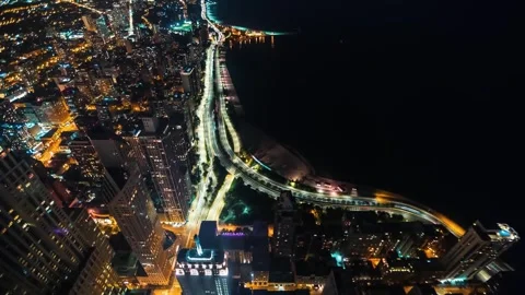 Chicago Downtown Time-Lapse Sunset, chicago timelapse sunrise At Dusk video, Stock Footage 274512156