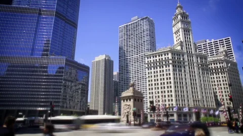 Chicago downtown traffic timelapse Stock Footage 78649875