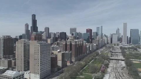 Chicago Drone 4k 動画素材 77611620