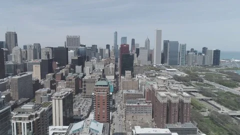 Chicago Drone 4k 動画素材 77611641