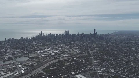 Chicago Drone 4k 動画素材 77980046