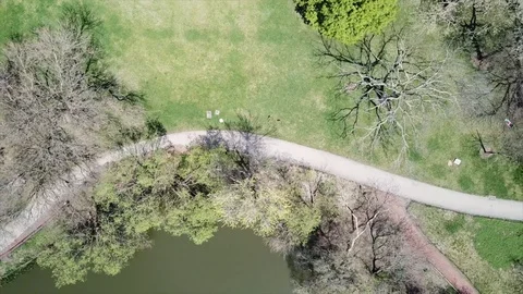 Chicago Drone over Park Stock Footage