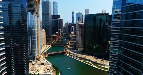 Chicago Drone River Point Park 4k Stock Footage 116054927