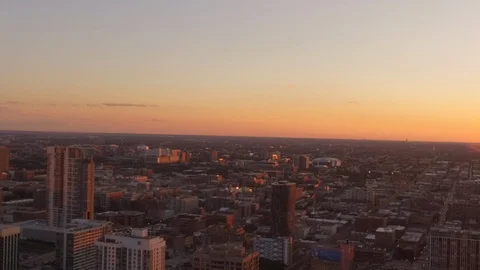 CHICAGO DRONE SUNSET 스톡 동영상 95945936