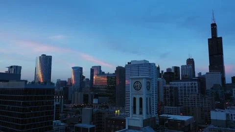 Chicago at dusk Stock Footage 229433197