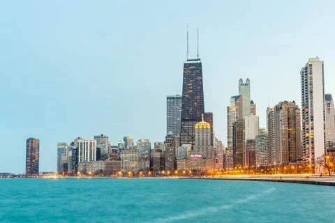 Chicago at dusk Stock Photos