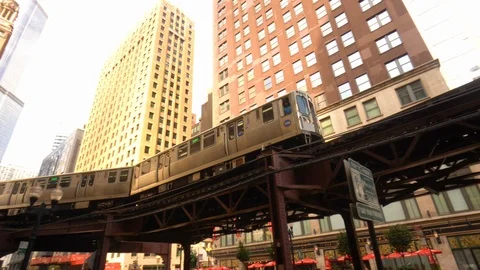 Chicago "EL" Subway Train Vídeos de archivo 116330334