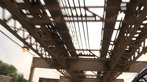 Chicago-El tracks from below, driving 스톡 동영상 46226802