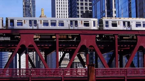 Chicago EL Train Stock Footage 83170819