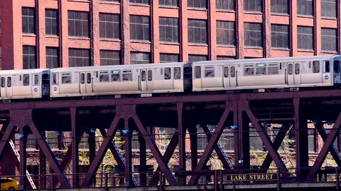 Chicago EL Train Stock Footage 83247760