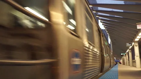 Chicago El Train Magic Hour Stock Footage 242941114