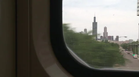 Chicago-El train-sears willis tower, ms pov Stock Footage 46253964