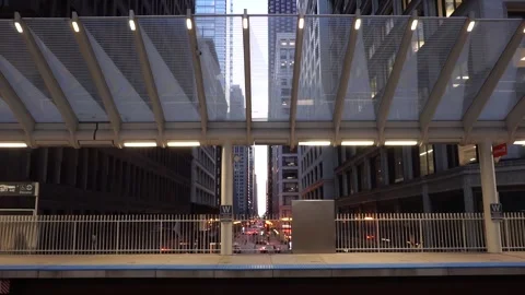 Chicago El Train Station Stock Footage 242921364