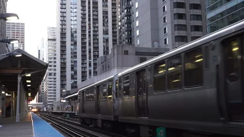 Chicago Elevated Platform Stock Footage 242940811