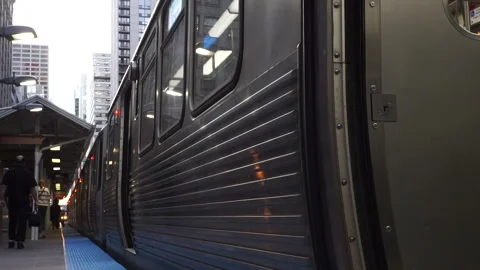 Chicago Elevated Train Stock Footage 242939773