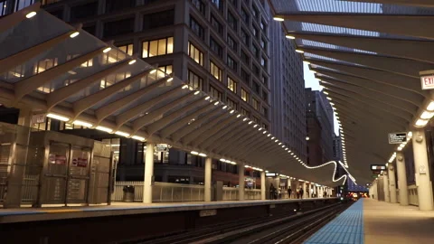 Chicago Elevated Train Station Stock Footage 242925013
