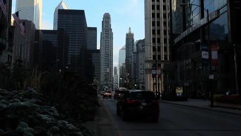 Chicago Evening traffic Video stock 129056865
