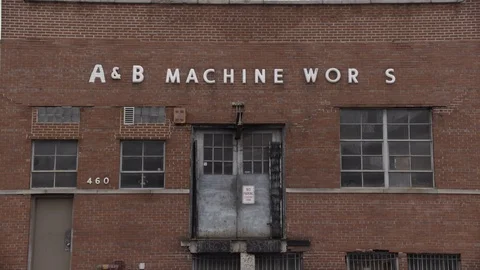 Chicago Exterior Machine Works Building Tilt Down Wider Stock Footage 89992953