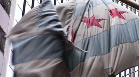 Chicago Flag Stock Footage 11115685