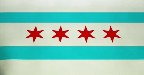 Chicago flag waving 30 seconds 4K high quality 60fps video Stock Footage 322900103