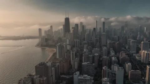 Chicago fog hyperlapse Stock Footage 252239645