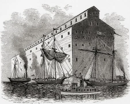 A Chicago Grain Elevator, 19th century.  From America Revisited: From The Bay of Stock Illustration