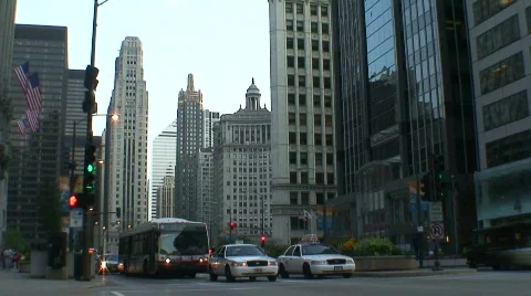 Chicago HD BCS3-26 intersection-1080x1920 photo jpg w de interlace Stock Footage