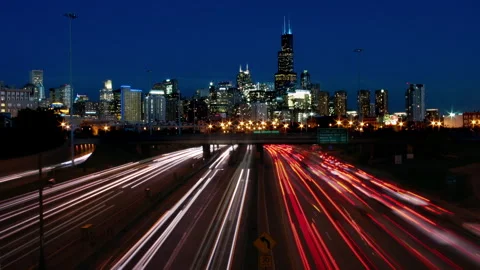 Chicago Highway Skyline Loop Stock Footage 299648341