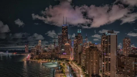 Chicago hyperlapse at night Stock Footage 252239768