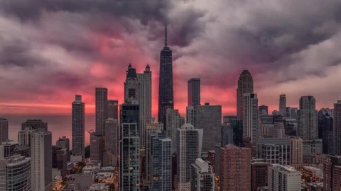Chicago hyperlapse at sunrise Stock Footage 252238908
