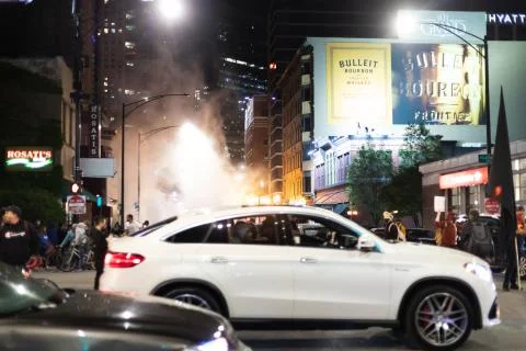 Chicago, IL / USA - 05-30-20. Riot in Chicago due to the George Floyd murder. Stock Photos