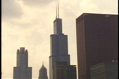 CHICAGO, ILLINOIS, 1994, The Willis Tower, tallest building in The United States Video stock 10916357
